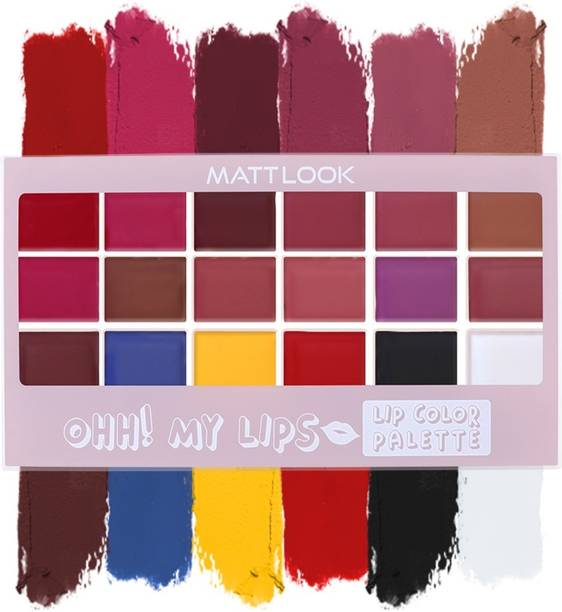 मैटलूक 18Color Ultra Pigmented Forever Matte Lip Color Palette, Nonsticky, Long Lasting