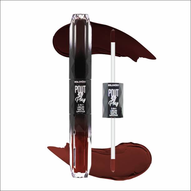 Color Sky Pout & Play 2 in 1 Liquid Lipstick | Longlasting Matte lipstick liquid