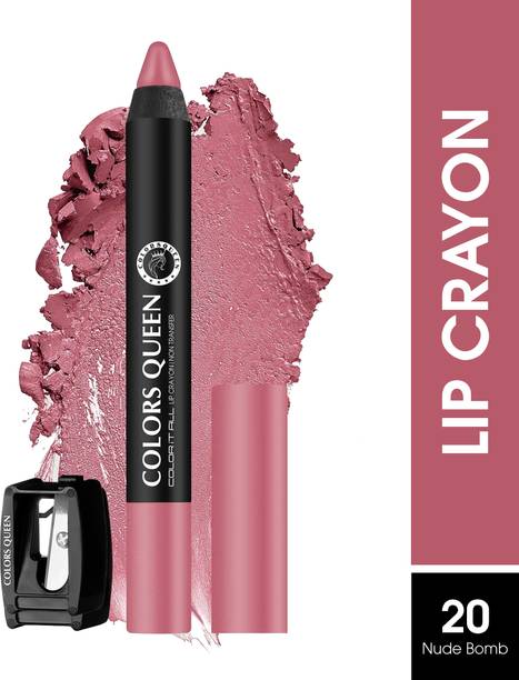 COLORS QUEEN Color It All Long Lasting Non Transfer Lip Crayon Lipstick with Sharpener