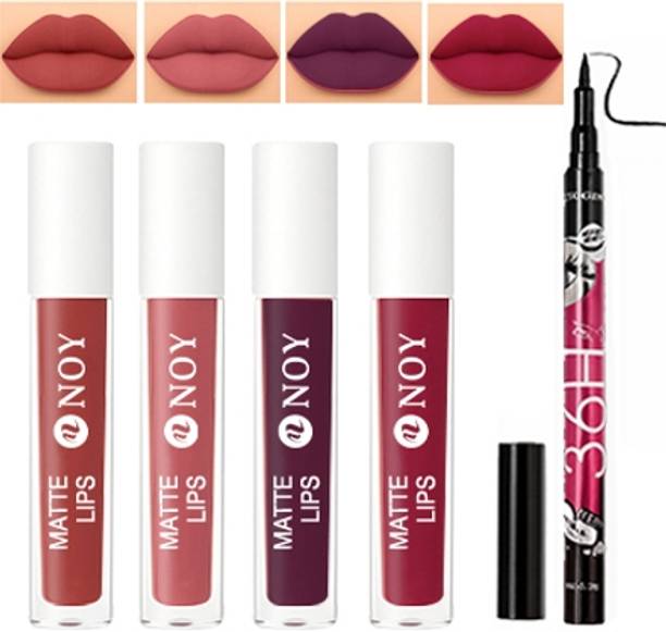 NOY Smudge Proof Creamy Matte Lipstick Long Lasting Soft Finish Look