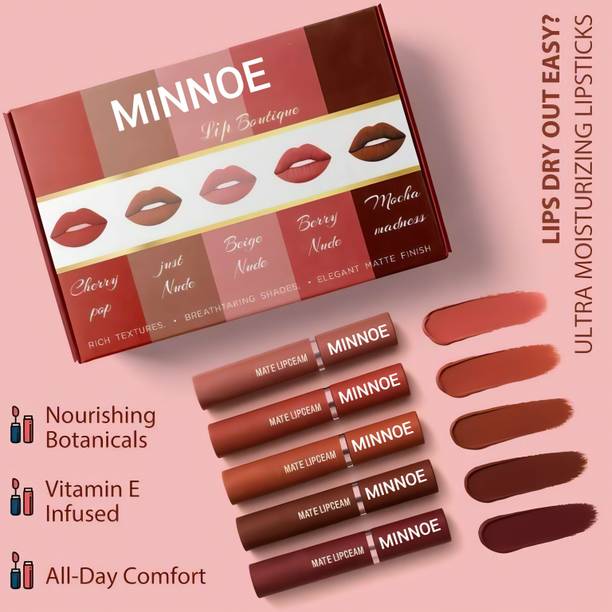 MINNOE The Ultimate Lip Collection: 5 Iconic Liquid Lipsticks