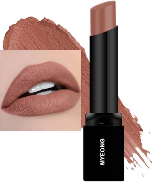 MYEONG Highly Pigmented Matte Mocha Madness Crayon Non Transfer & Waterproof Lipstick