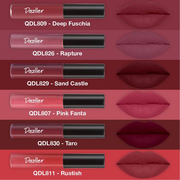 Dazller Lip Colour, Lightweight,Ultra-Intense Matte,SmudgeProof,TransferProof,8-Hrs Stay