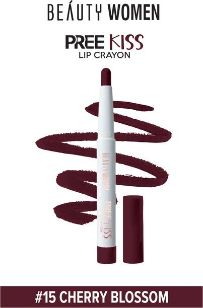 Beauty Women Pree Kiss Lip Crayon Lipstick-CHERRY BLOSSOM |Ultra Matte | Smooth & Smudgeproof