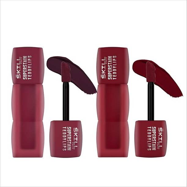 Pro Skill Paris SuperStain TeddyLips Combo–12H Long-Lasting, Smudge & WaterProof Liquid Lipstick