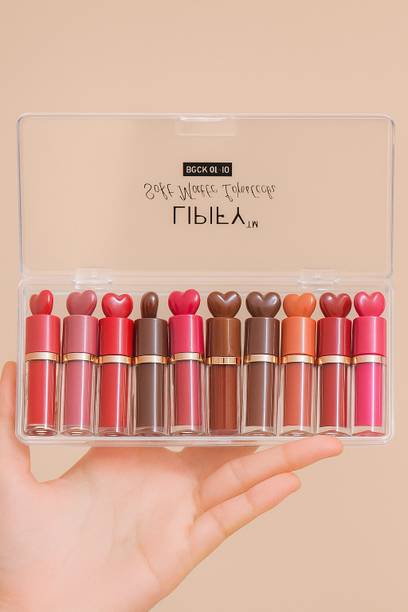 MACMOJI Set of 10 Mini Matte Lipsticks Long Lasting and Travel Friendly