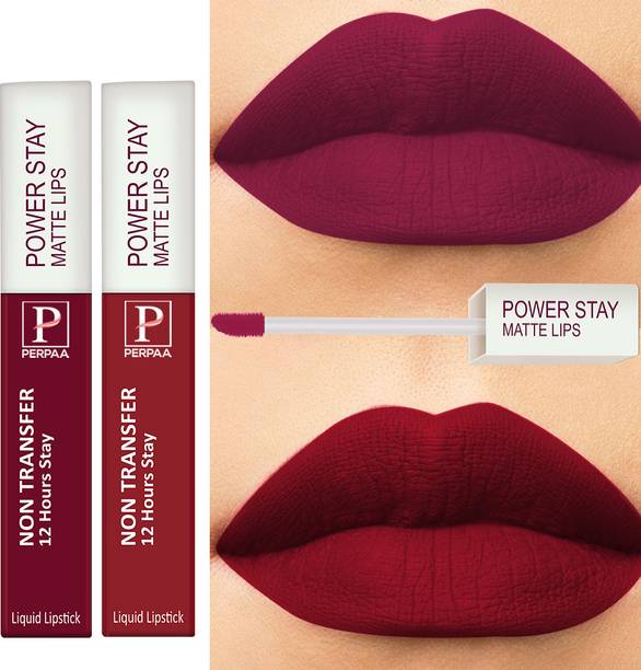 Perpaa Stay Non Transfer Sensational Liquid Matte Lipstick Pack of 2