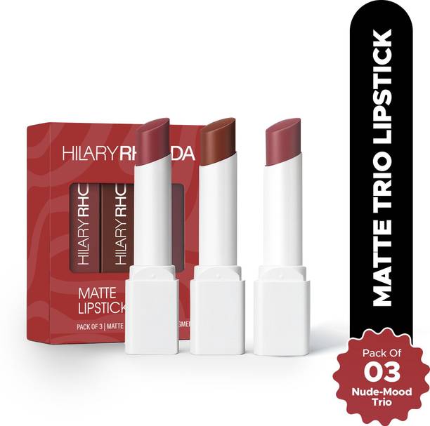 Hilary Rhoda Matte Trio Lipstick | Matte Finish & Long Lasting Lipstick | Pack of 3 Lipsticks