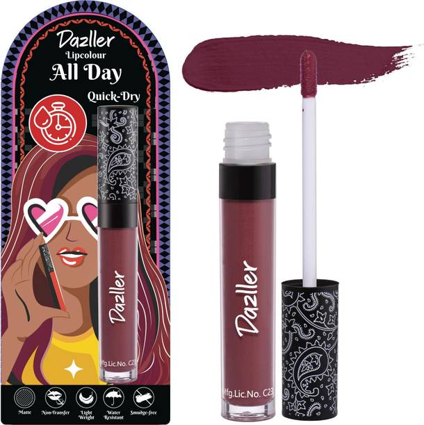 Dazller All Day Lipcolour, Ultra Intense Matte,Smudge-Proof, Lightweight,Up to 8Hrs Stay