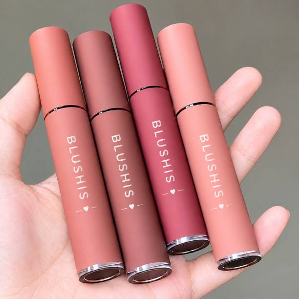 BLUSHIS Nude Lipstick Combo Waterproof Non Sticky Formula