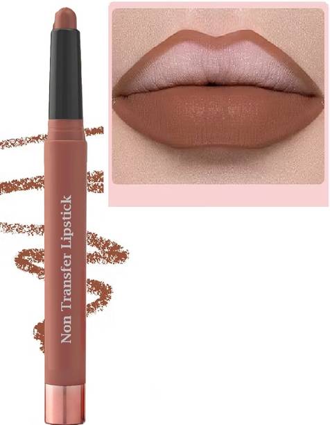 SIZLLIK Velvet Matte Finish Light Brown Shade Crayon Li...