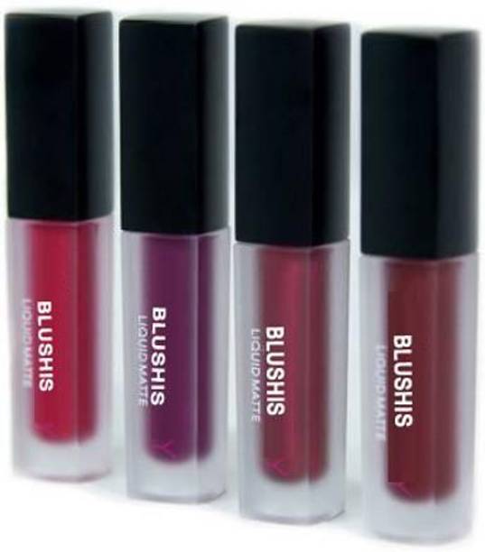 BLUSHIS Non Transfer Beauty Matte Minis Red Edition Liquid Lipstick Set of 4