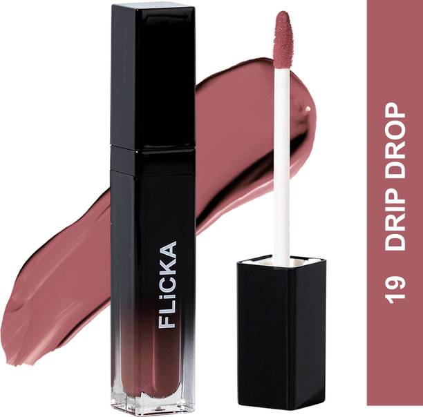 Flicka Set and Attack Liquid Matte Lipstick For Women, 19 Drip Drop , 7ml