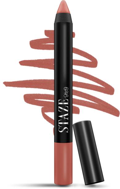Staze Pout On Lip Crayon Lipstick | Matte & Waterproof | Vit E & Jojoba | 3.5g