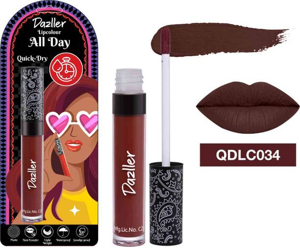 Dazller All Day Lipcolour, Ultra Intense Matte,Smudge-Proof, Lightweight,Up to 8Hrs Stay