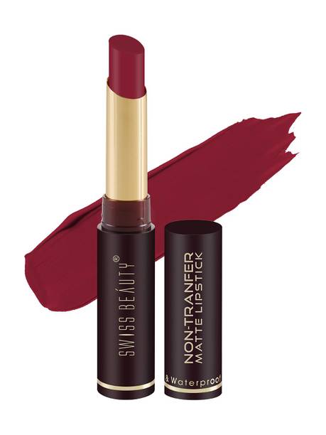 SWISS BEAUTY Non-Tranfer Matte Lipstick, Smooth & Waterproof