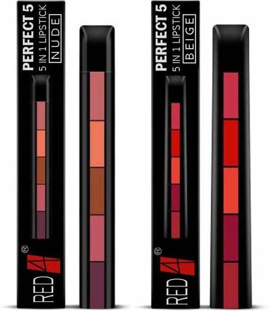 RED4 Perfect 5 ( 5 in 1 lipstick ) Sensation tower matte lipsticks combo set pack (2)