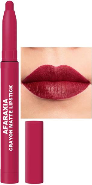 AFARAXIA Matte Lip Crayon Lipstick for Women | Long Lasting Non Transfer