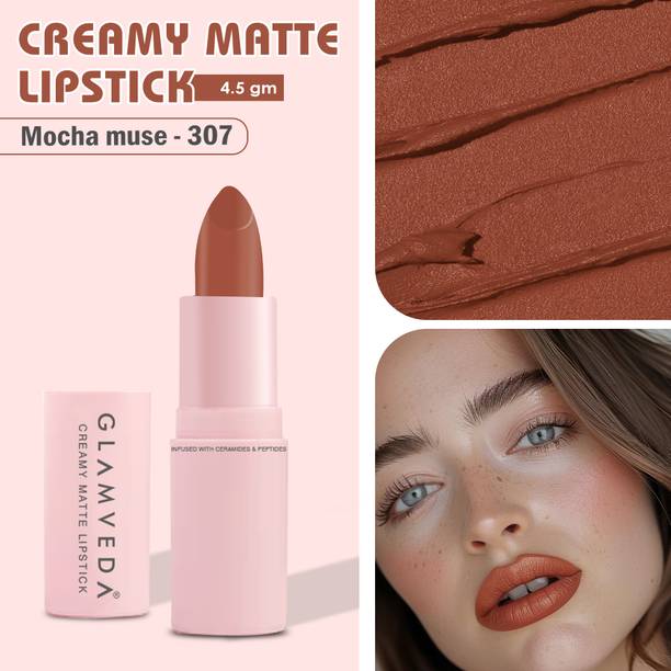 GLAMVEDA Ultra Pigmented Creamy Matte Lipstick with Ceramides - Mocha Muse - 307