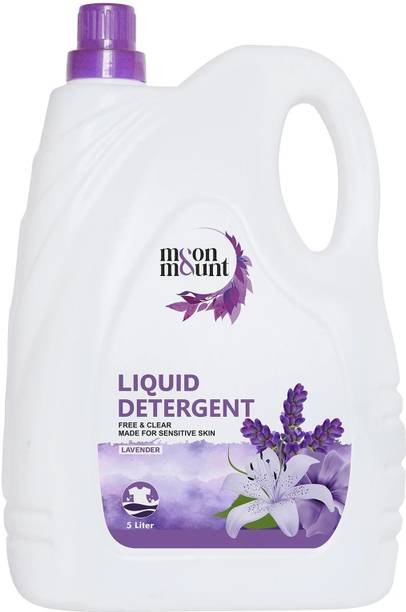 Moon and Mount Liquid Detergent 5 Liter, Washing Machine Liquid For Top & Front Load Lavender Liquid Detergent