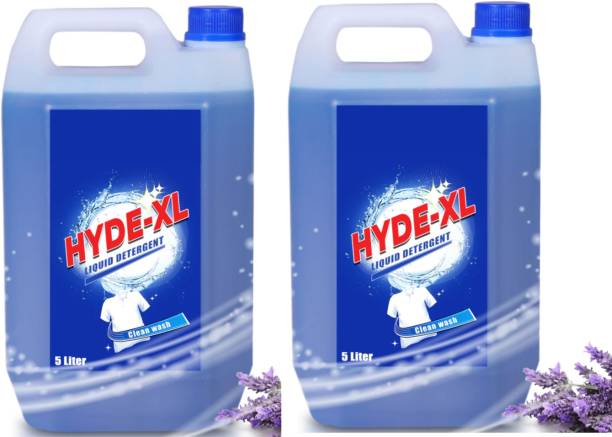HYDE-XL Suitable for top & front load liquid detergent for Machine and Hand Wash (5+5L) Lavender Liquid Detergent