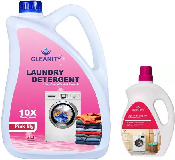 cleanity Heavy Liquid Detergent suitable for washing machine and use for hand wash Lily Liquid Detergent