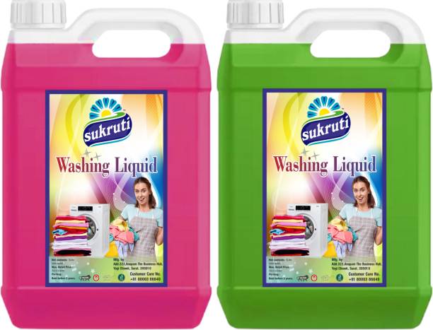 sukruti Pink and Green Detergent for topload and front load machines Rose Liquid Detergent