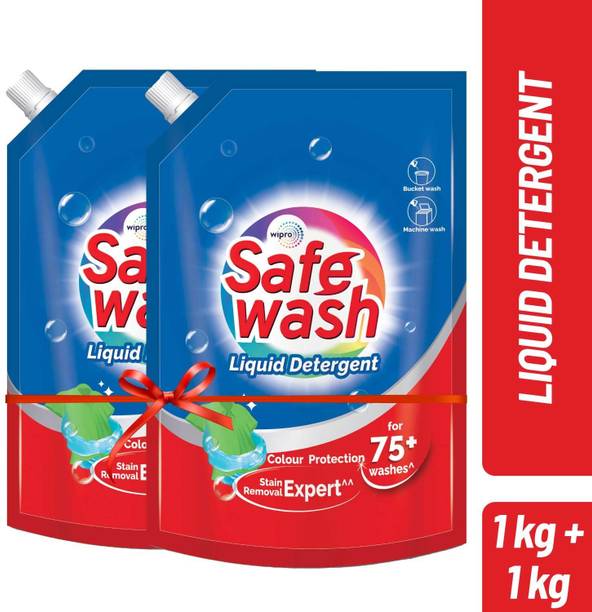 Wipro Safewash Liquid Detergent 1kg(Buy 1 get 1 free) Blossom Liquid Detergent