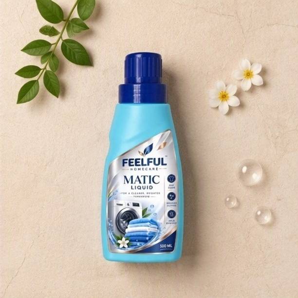 FEELFUL Matic Liquid Detergent 500 ML | Front Load & Top Load Washing Machine Liquid Blossom Liquid Detergent