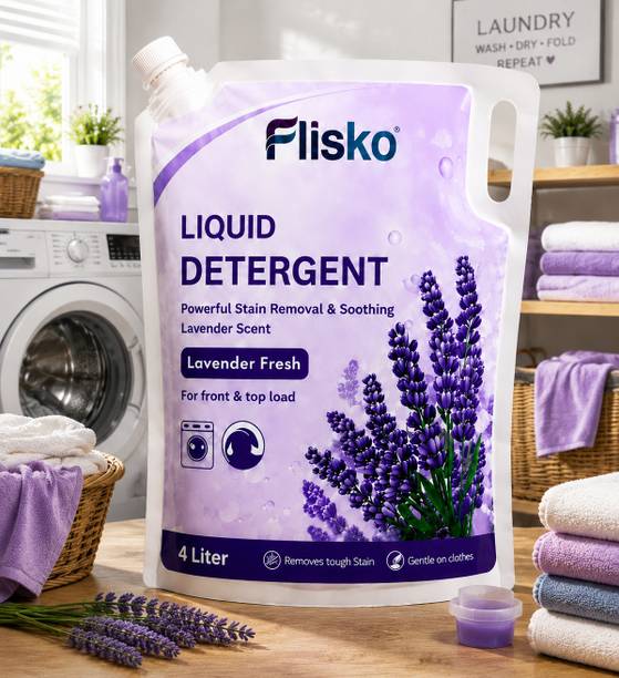 Flisko Fabric Friendly Liquid Detergent 4L Lavender Fresh Laundry Cleaning Formu