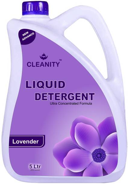 cleanity heavy Liquid Detergent suitable for washing machine and hand wash 5 ltr Lavender Liquid Detergent
