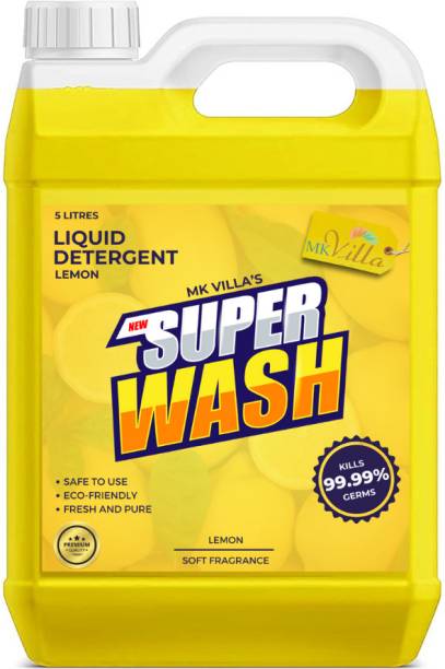 MK Villa Lemon Liquid Detergent | Laundry Liquid for washing machine - 5 Litres Lime Liquid Detergent