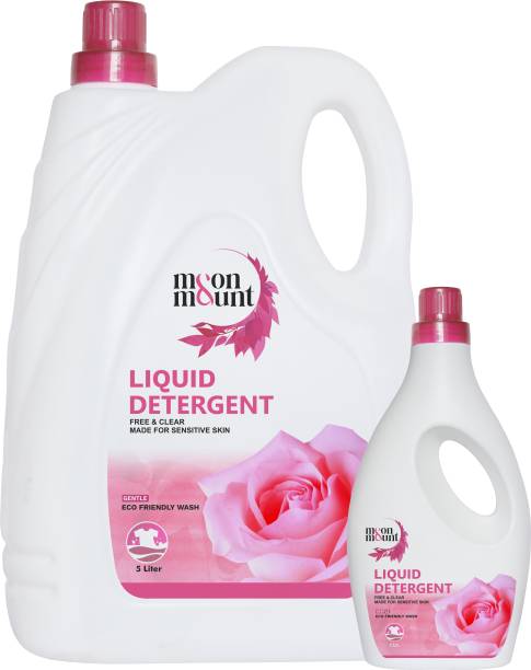 Moon and Mount Fabric Liquid Detergent, Washing Machine Liquid For Top & Front Load Rose Liquid Detergent