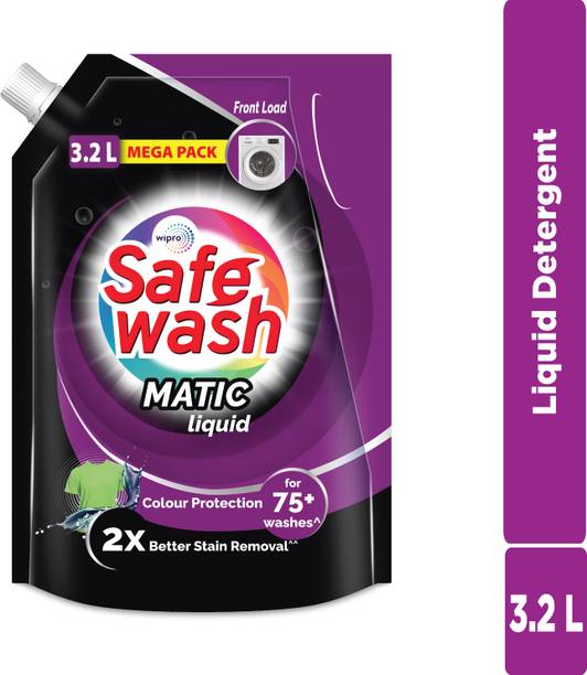SafeWash Front Load Matic Premium Refill Pouch with Colour-Protect Technology Fresh Liquid Detergent