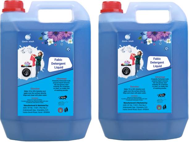 GOVIN WASH fabric care blue Detergent Liquid for Washing Machine combo pack of-2 Aqua Liquid Detergent