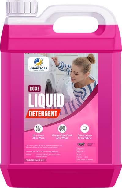 shopysoap liquid detergent for all type of cloth hand wash, top and front washing machine Rose Liquid Detergent