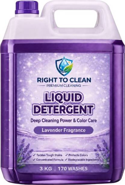 Right to Clean Liquid Detergent 3kg Lavender - Front & Top Load Washing Machine 