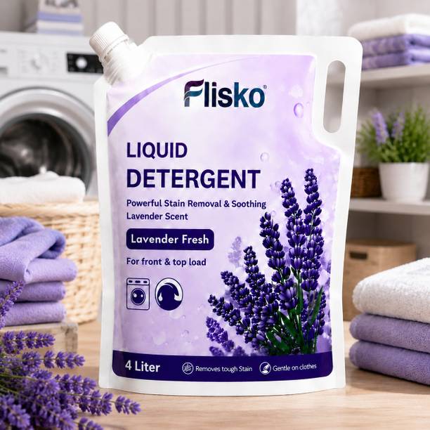 Flisko Lavender Fresh Laundry Detergent 4Ltr Tough Stain Removal Fabric Cleaner 