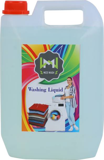 MIZZIWASH Washing machine liquid detergent top load and front load (transparent 5 ltr) Multi-Fragrance Liquid Detergent