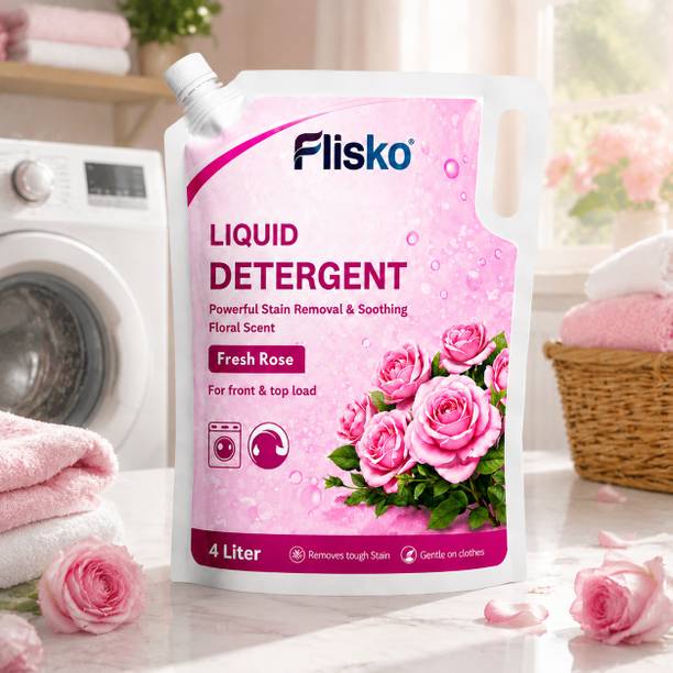 Flisko Fresh Rose Laundry Liquid Detergent 4L Deep Cleaning Stain Remover Fresh 