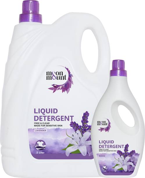 Moon and Mount Liquid Detergent 6 Liter, Washing Machine Liquid For Top & Front Load Lavender Liquid Detergent