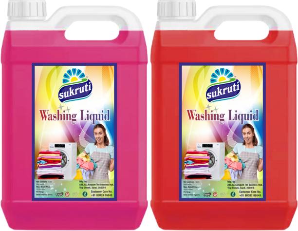 sukruti Pink and Orange Detergent for topload and front load machines Rose Liquid Detergent
