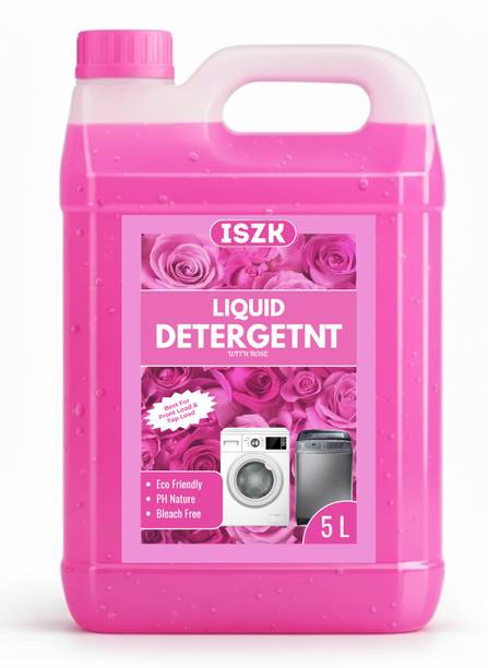 ISZK Liquid Detergent suitable for washing machine and use for hand wash 5 ltr Rose Liquid Detergent