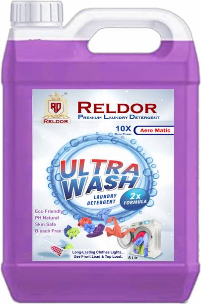RELDOR Liquid Detergent Booster Removes Stains, Whitens and Brightens Colors (5 L) Lavender Liquid Detergent