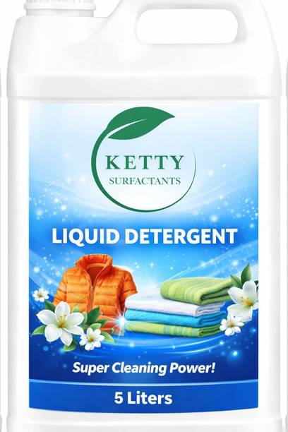 KETTY SURFCTANTS Natural liquid 5L|Best For Front & Top load Machines Fresh Liquid Detergent (5L) Aqua Liquid Detergent