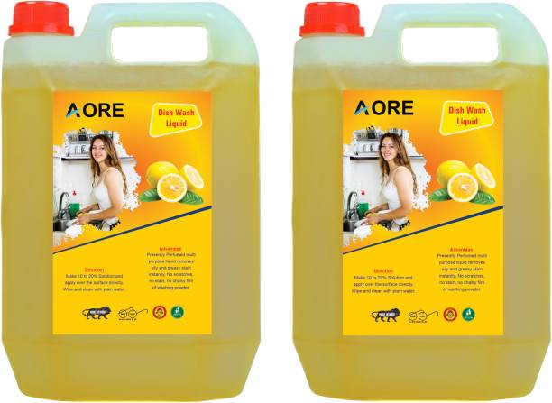 AORE Dish Cleaning Gel Non Acidic Dish-washing Detergent-yellow orange combo Multi-Fragrance Liquid Detergent