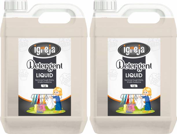 IGREJA Washing machine liquid detergent top load and front load -Transferent (5 ltr) Aqua Liquid Detergent