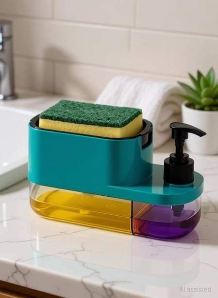kitchwell 3 in 1 Soap Pump Dispenser Dish Soap Liquid Dispenser Holder Dish Soap