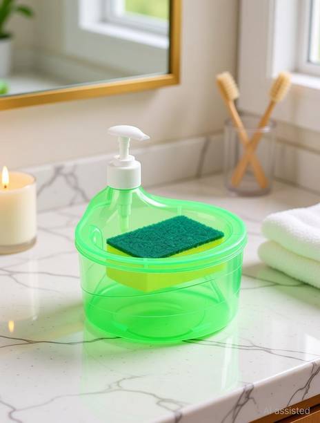 SANCORP Double Layer 2 in 1 Liquid soap Dispenser with Pump and Sponge 1 L Liqui