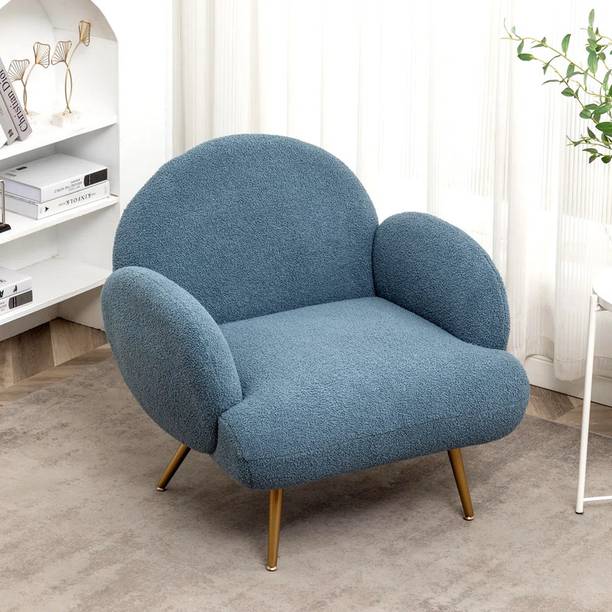Friends Life Eleese Teddy Upholstered Armchair, Modern Accent Chair Metal Living Room Chair